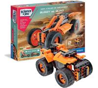 YOUY-Science & Jeu ¿ Mon Atelier De Mécanique Buggy Et Quad Pour Enfants 8 Ans+ Kit Stem Mécanique Construction 100 Pièces Interchangeables Mécanisme Pull-Back Application 3D Interactive