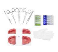 YOUYA DENTAL Kit d'entraînement de suture buccale pour entraînement de suture médicale, 16 pièces comprenant du silicone souple bionique, plusieurs types de plaies orales, 4 coussinets de suture