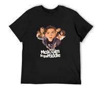 youyasi AILIAN Malcolm in The Middle Essential T-Shirt Mens Graphic T-Shirts big and Tall T-Shirt Men Anime Men's T-Shirt T-Shirt Black L