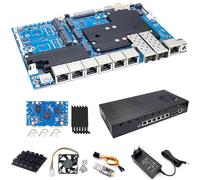 youyeetoo Banana Pi BPI-R4 Pro 8X WiFi 7 Carte routeur, MTK MT7988A, 8 Go de RAM, OpenWRT, 2 x 10GbE SFP+/RJ45, 4 x 2,5GbE LAN, Wi-Fi 7, NAS, 4G/5G, Smart Gateway (8X, 8 Go de RAM, étui + kit WiFi 7)