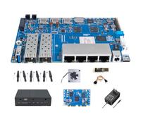 youyeetoo Banana Pi BPI-R4 WiFi 7 Carte de développement routeur 4/8 Go de RAM, 8 Go eMMC, puce MediaTek MT7988A, 2 emplacements SFP 10 Go (avec paquet Wi-Fi 7 (version non montée), 8 Go de RAM, 8 Go