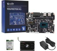 Youyeetoo K1 Ordinateur unique Intel N100 x86, Windows 10/11 Linux Mini PC, 4K Dual Media Server, 2 x Gbe RJ45, M.2 2280 NVMe/SATA 3.0 SSD, carte dév pour AI IoT Edge (SBC, 16 + 256 Go)