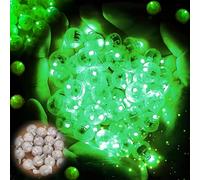 YOUYIKE 100pcs Mini LED Vert, Rond Boule Lumineuse Mini LED Sans Fil Decoration Table à Manger Fete Ballon Lumineux Lampe pour Noël Lanterne en Papier Décorations Fête D'anniversaire