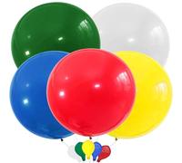 YOUYIKE 5 Pièces Ballons Géant Gonflable, Grand Ballon Multicolore 90cm, Latex 36 Pouces Ballons, Super Grand Ballon pour Mariage Anniversaire, Baptême, Bébé Douche, Enfants Fête Festival