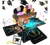 YOUYIKE Boîte Cadeau Remise des Diplômes Pop-Up 3D, Carte Musicale, Pop-up 3D Carte Avec Enveloppe et 2025 Autocollants, 2025 Bachelor Doctor Exam Master Doctor Abitur