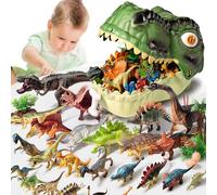 YOUYIKE Dinosaure Jurassic Jouet, 46 Pcs Dinausore Jouet mit Aufbewahrungsbox, Monde des Dinosaures Jouets, Jouets éducatifs Cadeau pour Enfants 3 4 5 6 Ans