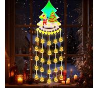 YOUYIKE Guirlande Fenetre Noel, Suspension Couleur Chaude LED Lumiere Plusieurs Modes Éclairage Ambiant Objets de Décoration de Noël pour Interieur Balcon Vitrine (Sapin de Noël)
