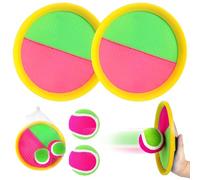 YOUYIKE Jeu Catch Ball et Toss, Raquette de Plage 2 Pagaies et 2 Balles, Jeu de Balle Velcro Enfants, Balle Raquette Scratch Jeux pour Jardin Extérieur Cour Piscine Plage 2 3 5 4 6 7 8 9 10 Ans