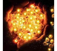 YOUYIKE Lot de 100 mini lampions ronds - Accessoires de fête d'anniversaire - Décoration de table de mariage - Décoration de table - Boule lumineuse pour boissons, ballons LED