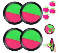 YOUYIKE Raquette de Plage, Balle Raquette Scratch Jeux, 4 Pagaies et 4 Balles, Jeu de Plage Enfant, pour 1 2 3 5 4 6 7 8 9 10 11 Ans Fille Garcon Adulte Jardin Extérieur Piscine Plage