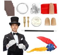 YOUYIKE Tour de Magie Professionnel, Magic Coffret Jeu avec Piece Foulard Vis Magique Doigt Lumineux Papier à Fumer Magique, pour Jeux Adulte Enfant 6 Ans Cadeau Kit Tours de Magie Enfant