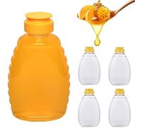 YouYuer 10PCS Mini Pots à Miel en Plastique avec Couvercle à Clapet,Bouteilles De Miel Clair Récipients De Miel Vides Distributeur De Miel Presser La Bouteille De Miel Pour Stockage Distribution
