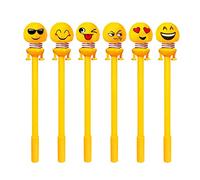 YouYuer 20 pièces Stylo à Bille Noir,Stylo à Bille Encre,Stylos à Bille en Forme de Emoji-expression Créative Stylo Gel 0,5 mm Pointe pour écrire des Notes à l'école et le Bureau(Motif Aléatoire)