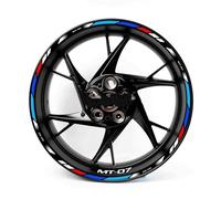 YOUZKA Stickers Autocollants Réfléchissants pour Roues De Moto, Ensemble D'autocollants De Jante pour Yamaha MT 07 2020 2021(Color8)