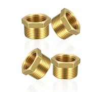 YOUZMY 4 pcs réducteur en laiton 1/2 à 3/8 pouce adaptateur (filetage mâle Ø 20mm x fileté femelle Ø 15mm), filetage mâle à mamelon fileté femelle, raccord fileté pour conduites d’eau (1/2" auf 3/8")