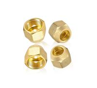 YOUZMY 4 pièces écrou-raccord évasé 1/4" pouce pour conduite de réfrigérant, systèmes de climatisation 3/8" pouce tuyau en laiton climatisation écrou-raccord évasé fendu, connexion rapide (1/4")