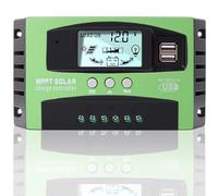 Yoving Régulateur de charge solaire MPPT - 100 A - Étanche - Pour systèmes solaires 12 V/24 V. Affichage LCD (panneaux solaires, batteries, camping-cars) (Green)
