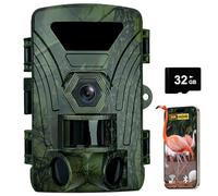 YOVOCA Camera de Chasse, Camera Chasse WiFi 8K 60MP, 120 ° Piege Photographique Infrarouge Détecteur de Mouvement, Vision Nocturne Caméra IR pour Animaux Sauvages avec Carte SD 32GB
