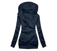 Yowablo Casual Color Stitching Zipper Sleeve Jacket Coat Winter Sweatshirt Women Long Women's Coat Trench Capuche