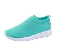 Yowablo Chaussures d'extérieur pour Femme - Maille décontractée - Semelles Confortables - Chaussures de Course à Pied, de Sport à Enfiler - Turquoise - Vert, 38 EU