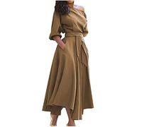 Yowablo Irrégulière Hem Femmes avec Ceinture A-Line épaule d'été décontractée Robe Maxi Robe pour Femmes Robes pour Femmes Sexy Moulantes