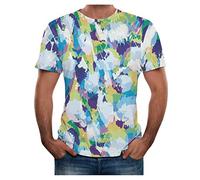 Yowablo T-Shirt Hommes Manches Courtes Shirt Tee Été Nouveau Chemisier Haut imprimé Cool imprimé en 3D (L,4 Multicolore)