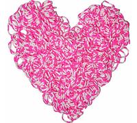 Yowamho 900 elastique Blanc & Roseo avec 24 S-clips et 1 petit crochet, élastiques pour bracelets.