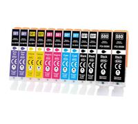 Yowell 12x 580XL 581XL Cartouche pour Canon PGI-580 CLI-581 Multipack 581 PB