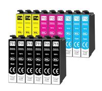 Yowell 15x T0715 Cartouches d'encre compatibles avec Epson T0711 T0712 T0713 T0714 pour Stylus BX300F SX610FW SX600FW SX510W SX400 SX410 SX415 SX100 SX200 SX210 SX215 SX218 DX4400 DX7400