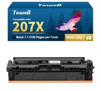 Yowell 207X Toner noir compatible avec HP 207X 207A pour HP Color Laserjet Pro MFP M283fdw Toner pour Color Laserjet Pro M255dw M282nw M283fdn M255nw M283 M282 M255 W2210A W2210X - 207X Noir