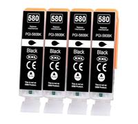 Yowell 4X PGI-580 PGBK Cartouches Compatible avec Canon PGI580 580XL Noir