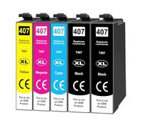 Yowell 5X Cartouches d'encre 407XL compatibles avec Epson 407 XL pour Workforce Pro WF-4745 WF-4745DTWF