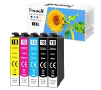 Yowell 5X Cartouches d'encre Compatibles avec Epson 18 18XL