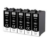 Yowell 5X Cartouches d'encre T1301 compatibles avec Epson T1301 13XL Noir pour Stylus SX525WD SX535WD SX620FW Office B42WD BX925FWD BX635FWD Workforce WF-3520DWF WF-7525 WF-7015