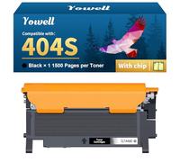 Yowell CLT-P404C 404S Toner Compatible avec Samsung 404S pour Samsung C480W C480FW pour Xpress C480W C480FW C410W C430 C430W C460 C460FW C460W CLP-360 CLP-365 CLX-3305FW CLX-3305W - 1X CLT-404S Noir
