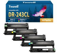 Yowell DR243CL Lot de 4 tambours compatibles avec Brother DR243 ompatible avec Brother MFC-L3750CDW MFC-L3770CDW MFC-L3710CW DCP-L3550CDW DCP-L3510CDW HL-L3210CW DR-243CL