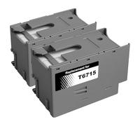 Yowell Lot de 2 boîtes de maintenance T6715 compatibles avec Epson T6715 T6716 pour Epson Workforce Pro WF-3820DWF WF-3825DWF WF-4820DWF WF-4825DWF WF-4830DTWF WF-4720DWF WF-4725DWF WF-4730DTWF