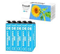 Yowell Lot de 5 604xl Cyan Cartouches Compatibles avec Epson 604XL 604 XL pour Epson Expression Home XP-3200 XP-3205 XP-4200 XP-4205 XP-2200 XP-2205, Workforce WF-2910