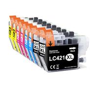 Yowell Lot de 8 LC421XL Cartouches d'encre Compatibles avec Brother LC421 LC-421XL pour Brother DCP-J1050DW DCP-J1140DW MFC-J1010DW