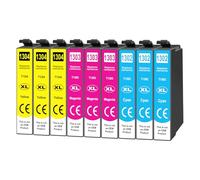 Yowell Lot de 9 cartouches d'encre T1306 compatibles avec Epson T1306 T1302 T1303 T1304 pour Stylus SX525WD SX535WD SX620FW Office B42WD BX925FWD BX635FWD Workforce WF-3520DWF WF-7525 WF-7015 Couleur