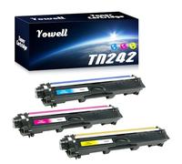 Yowell TN242CMY Lot de 3 toners compatibles avec Brother TN242C TN242M TN242Y pour HL-3142CW HL-3152CDW HL-3172CDW DCP-9017CDW DCP-9022CDW MFC-9142CDN MFC-9332CDW MFC-9342CDW