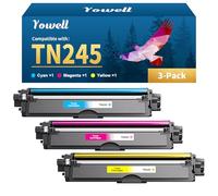 Yowell TN245 TN246 Lot de 3 cartouches d'encre compatibles avec Brother TN245 TN246 TN241 TN242 pour Brother DCP-9022CDW DCP-9020CDW HL-3142CDW HL-3140CW HL-3152CDW MFC-9142CDN MFC-9342CDW MFC-9332CDW
