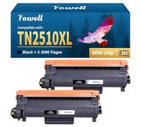 Yowell TN2510 TN2510XL Toner avec Puce Compatible avec Brother TN-2510XL TN2510 XL pour MFC-L2800DW MFC-L2835DW HL-L2400DW HL-L2445DW HL-L2447DW DCP-L2660DW DCP-L2665DW DCP-L2627DW Noir Lot de 2