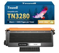 Yowell TN3280 Toner compatible avec Brother TN3280 pour Brother HL-5350DN HL-5380DN HL-5340D HL-5340DL MFC-8380DN MFC-8890DW MFC-8880DN DCP-8085DN - TN-3280 Toner noir