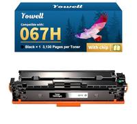 Yowell Toner 067H Noir avec Puce Compatible pour Canon 067 067H pour Canon i-SENSYS MF657Cdw MF655Cdw MF651Cw LBP633Cdw MF650C LBP632Cdw LBP631Cw MF653Cdw MF654Cdw MF656Cdw - 067 Noir BK