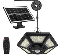 yowin 180 LED Lampe Solaire Intérieur Extérieur 1000LM Lampe Suspendue, 5 Modes Kit Eclairage avec Télécommande IP65 étanche pour Jardin Cabanon Tonelle Gazebo Maison Garage Terrasse - Blanc