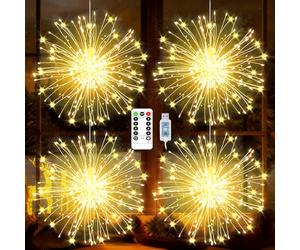 yowin Guirlande Lumineuse de Noël 4x120 LED Lamps Feux d'artifice