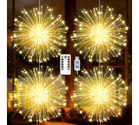 yowin Guirlande Lumineuse de Noël 4x120 LED Lamps Feux d'artifice Alimenté per USB, 8 Modes Guirlande Lumineuse Fil de Cuivre à Télécommande pour Intérieure Extérieure Noël Décoration