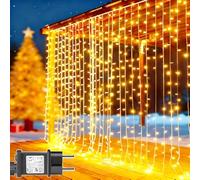yowin Guirlande Lumineuse Mariage 2 Pièces 300 LED Rideau Lumineux Noël avec Transformateur, Timer, 8 Modes Étanche Rideau Lumineuse pour Mariage Chambre Fenêtre Noël Extérieur Interieur Décorations
