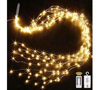 yowin Guirlande Lumineuse Noël 2M 200 LED Lumières de Noël Alimenté Per Batteria, 8 Modes Lumineux Cascade de Vigne avec Télécommande, Minuterie pour Interieur Exterieur Décoration - Blanc Chaud